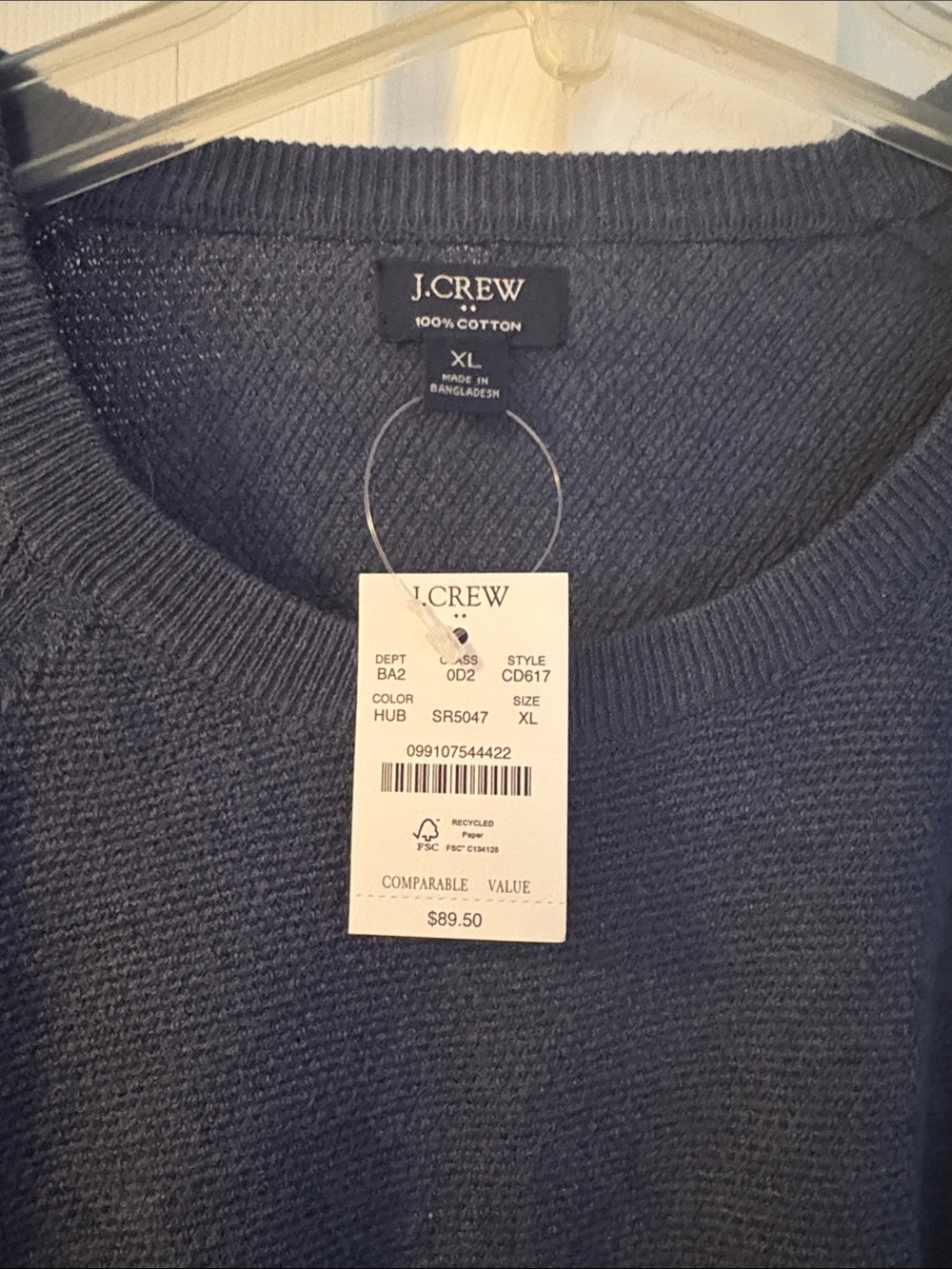 J. Crew Men's Dark Navy Crewneck Sweater - Picture 2 of 5